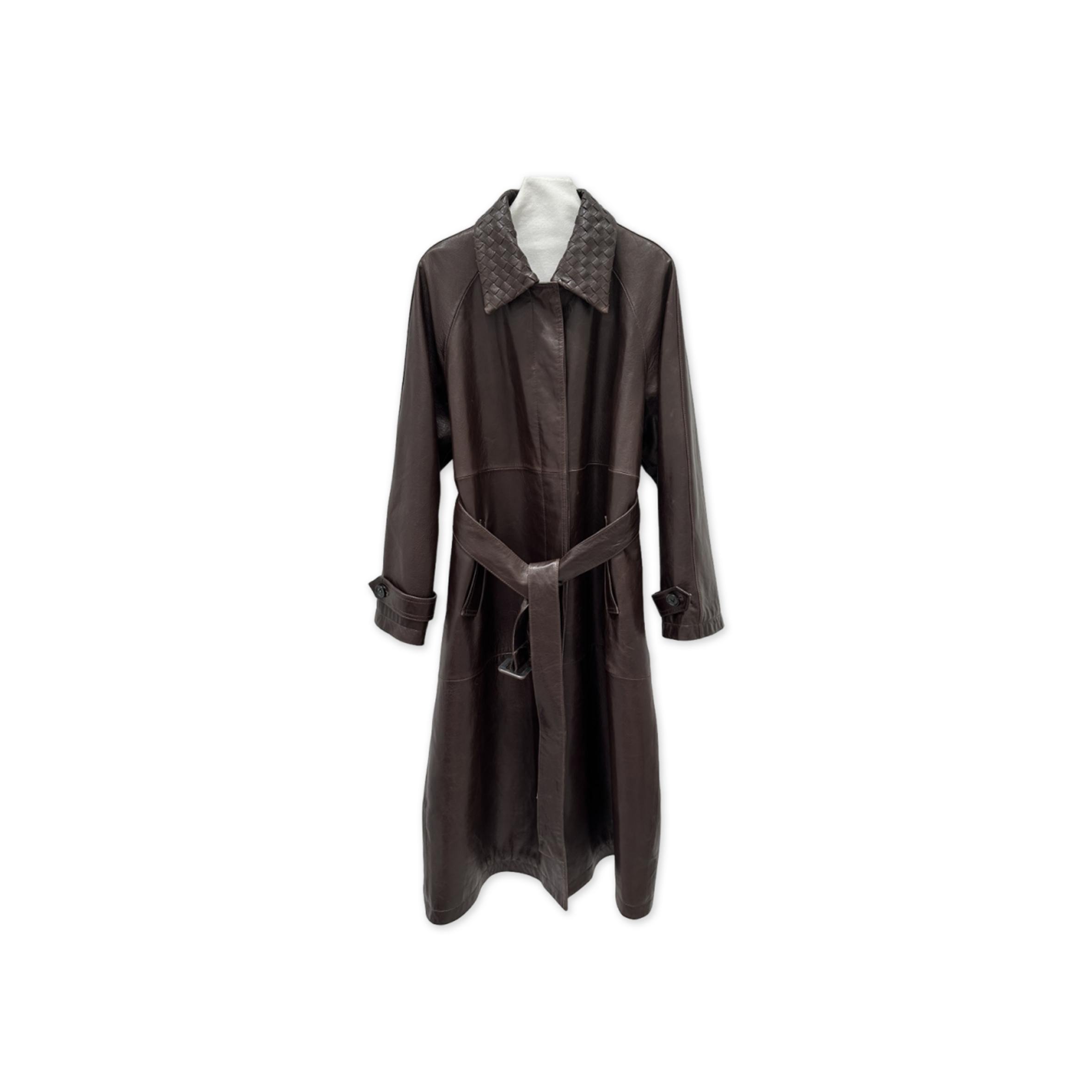 BOTTEGA VENETA LEATHER TRENCH COAT